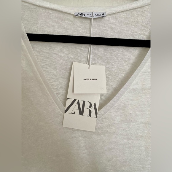 White Zara Linen Top- BNWT - Picture 5 of 5